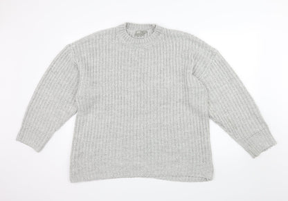 Additional front view of ASOS women’s grey knit jumper, size UK 12