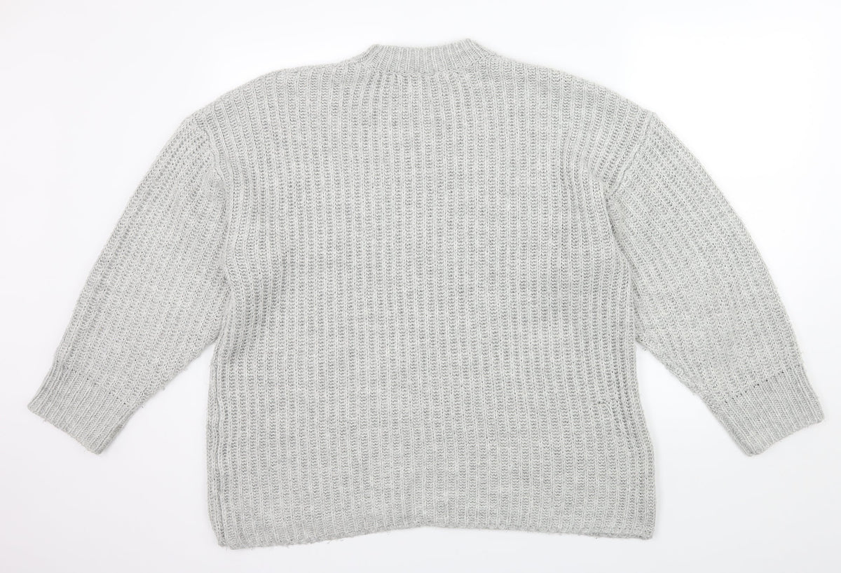Back view of ASOS women’s grey knit jumper, size UK 12