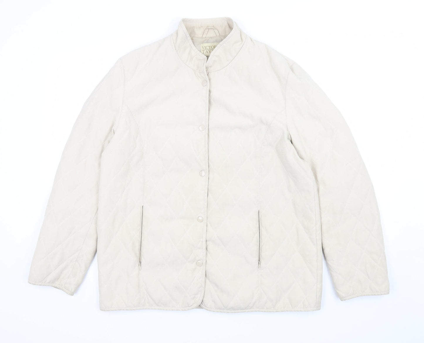 Victoria Taylor Womens Beige   Quilted Jacket Size 12