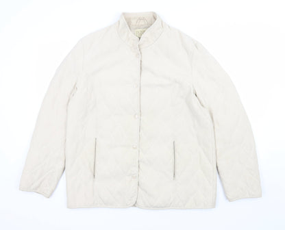 Victoria Taylor Womens Beige   Quilted Jacket Size 12
