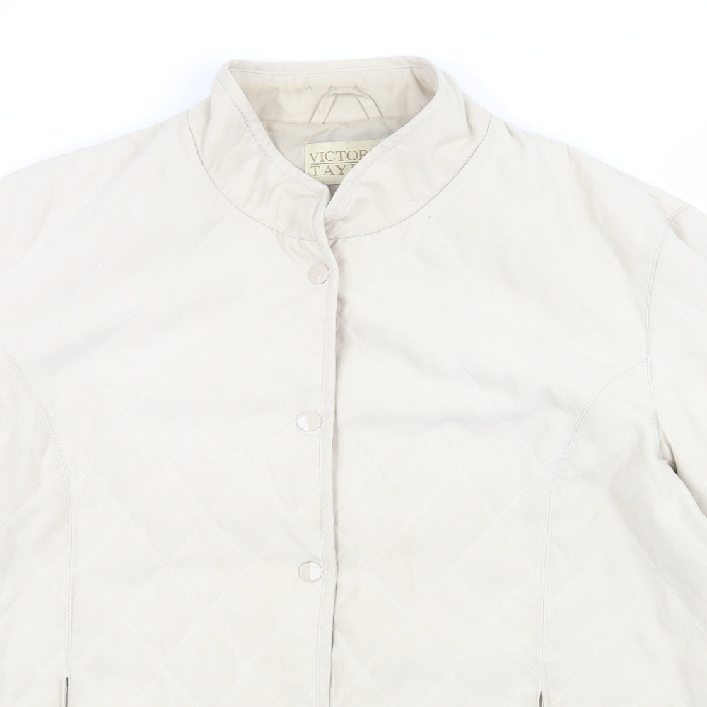 Victoria Taylor Womens Beige   Quilted Jacket Size 12