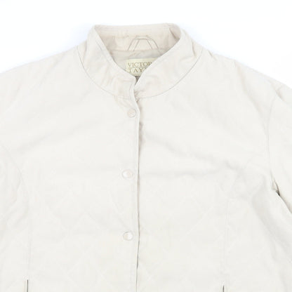 Victoria Taylor Womens Beige   Quilted Jacket Size 12