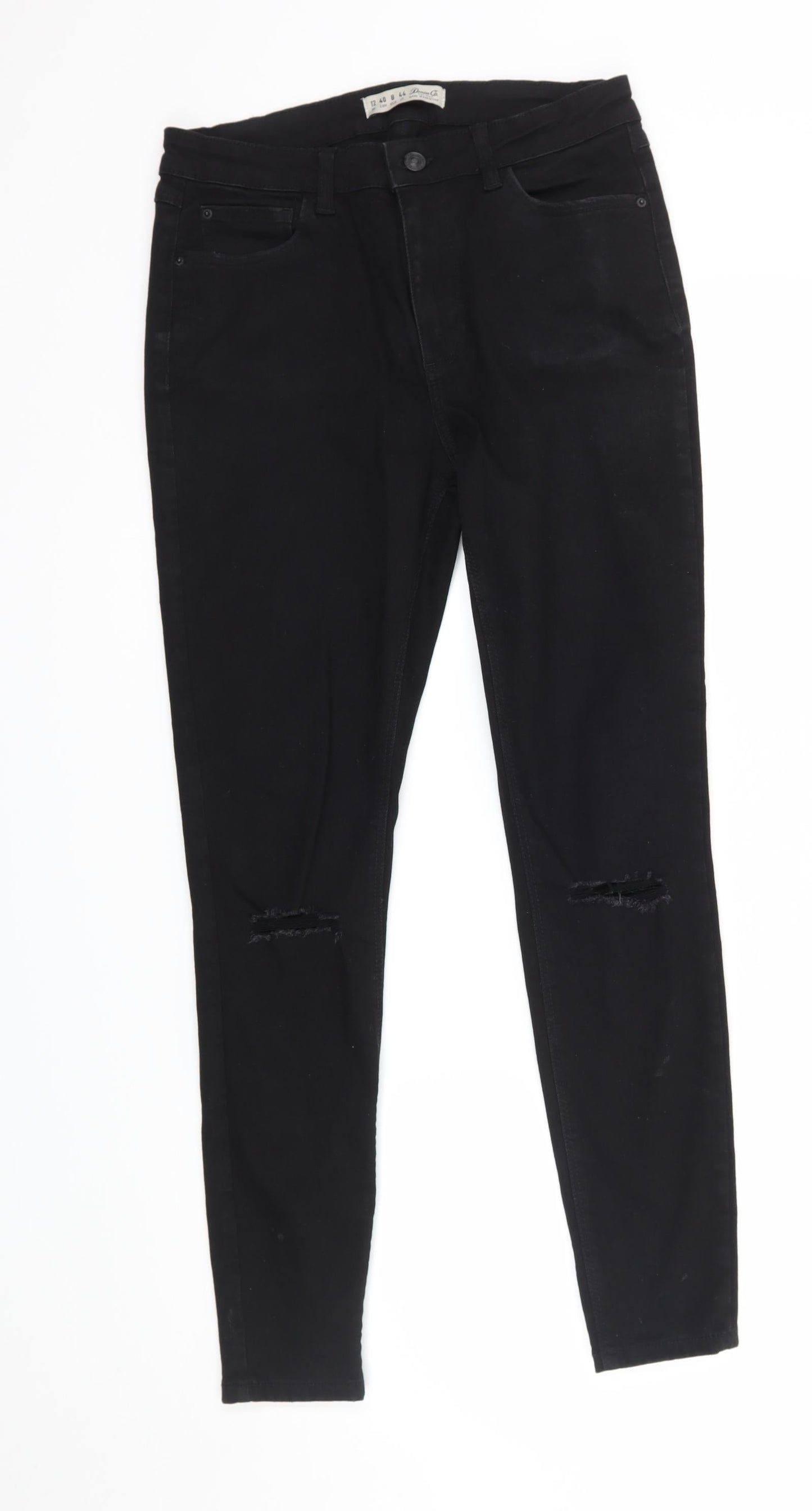 Denim & Co. Womens Black  Denim Skinny Jeans Size 12 L27 in