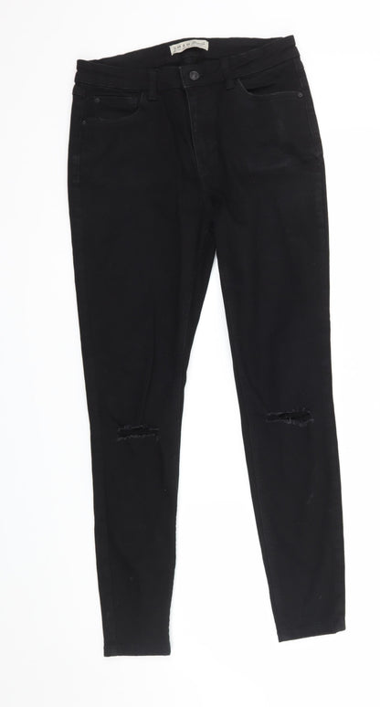 Denim & Co. Womens Black  Denim Skinny Jeans Size 12 L27 in