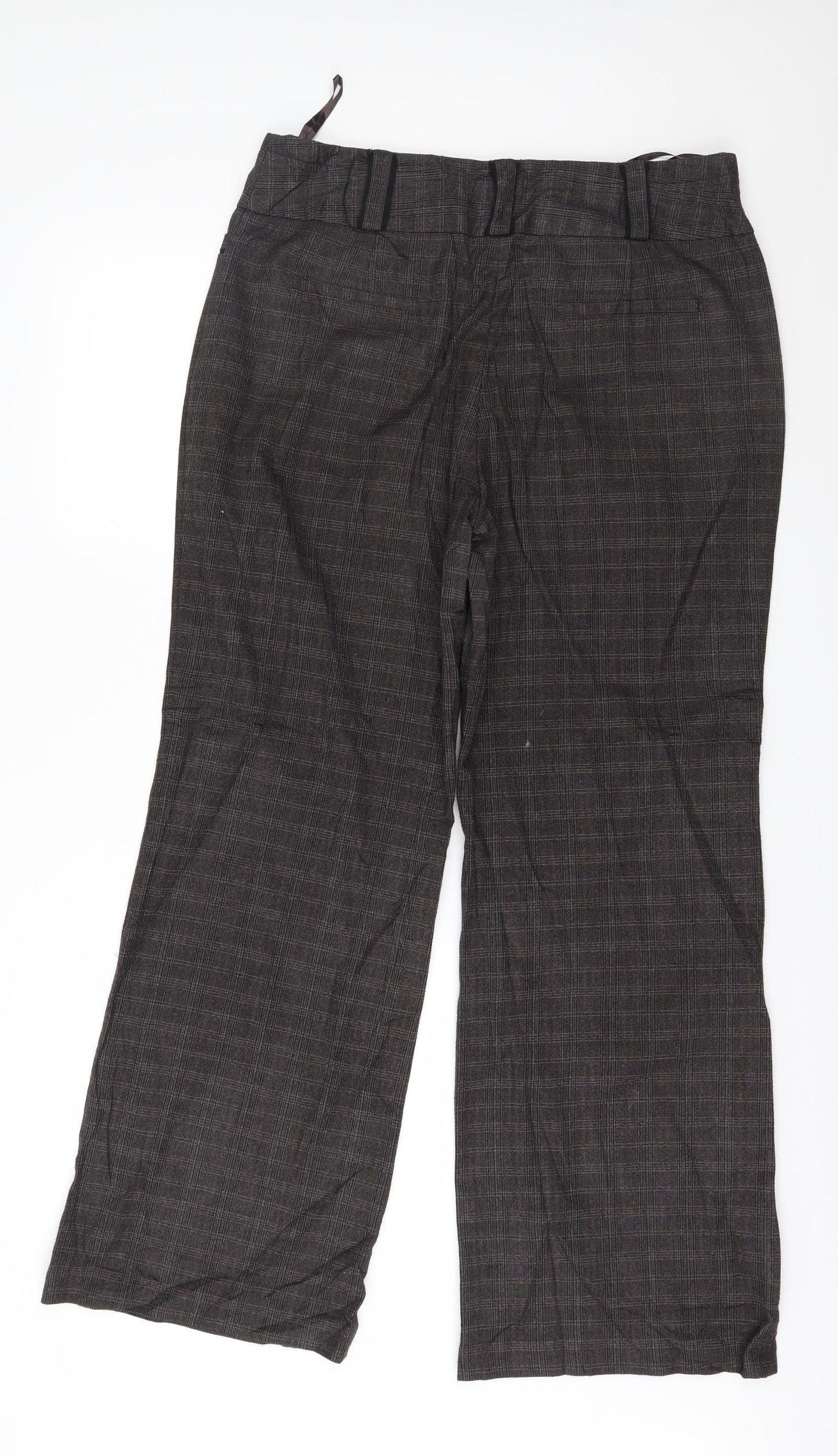 NEXT Womens Brown Check  Trousers  Size 36 in L31 in