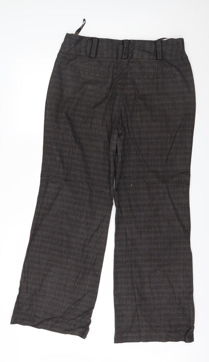 NEXT Womens Brown Check  Trousers  Size 36 in L31 in
