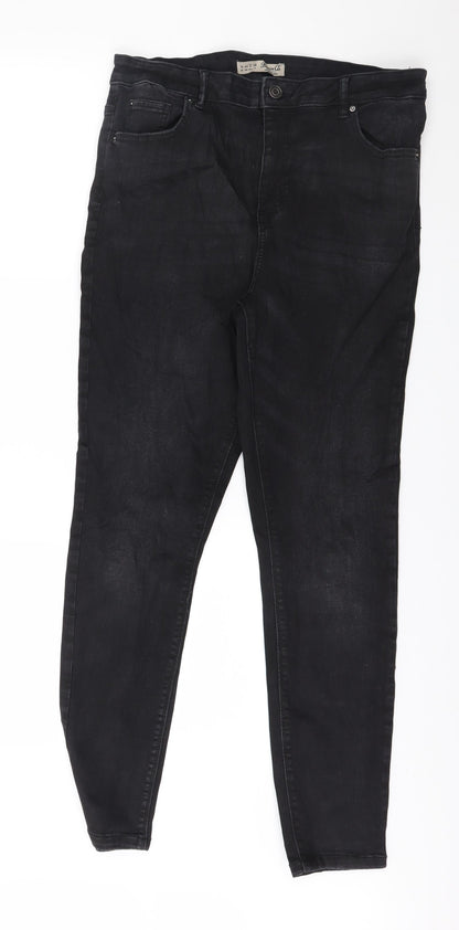 Denim & Co. Womens Black  Denim Skinny Jeans Size 16 L28 in