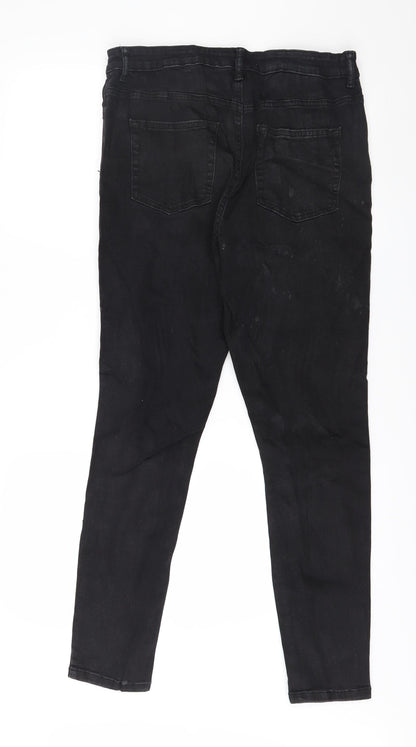 Denim & Co. Womens Black  Denim Skinny Jeans Size 16 L28 in