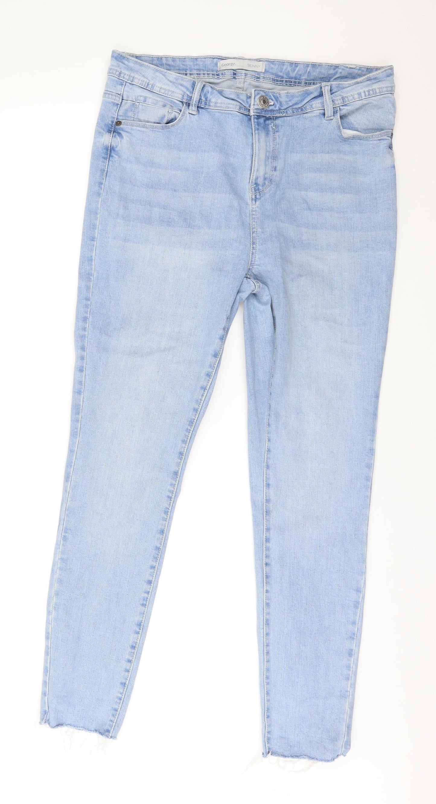 George Womens Blue  Denim Straight Jeans Size 6 L30 in