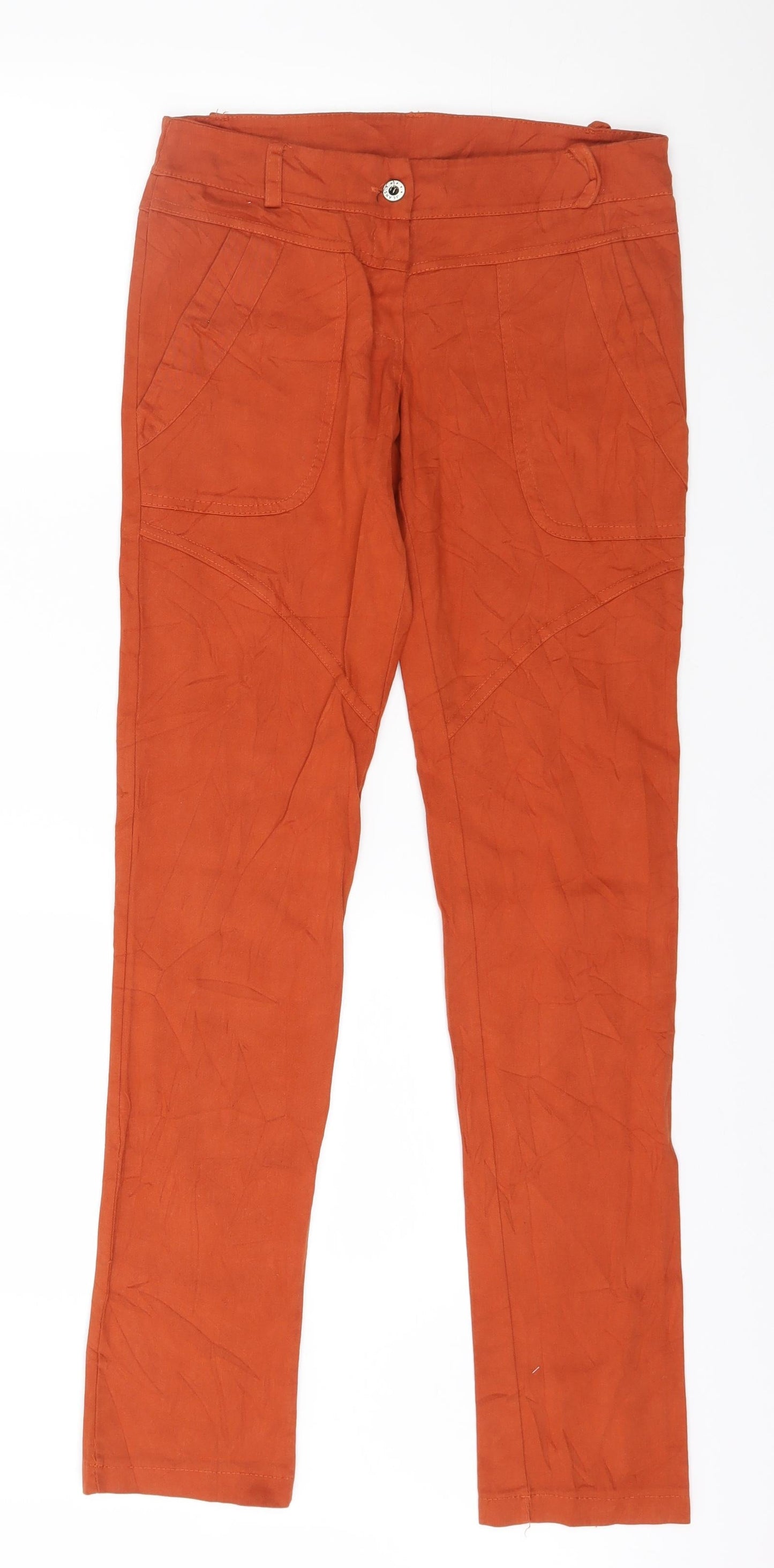 Womens UK Size S Preworn Regular Fit Jegging Orange Jeans