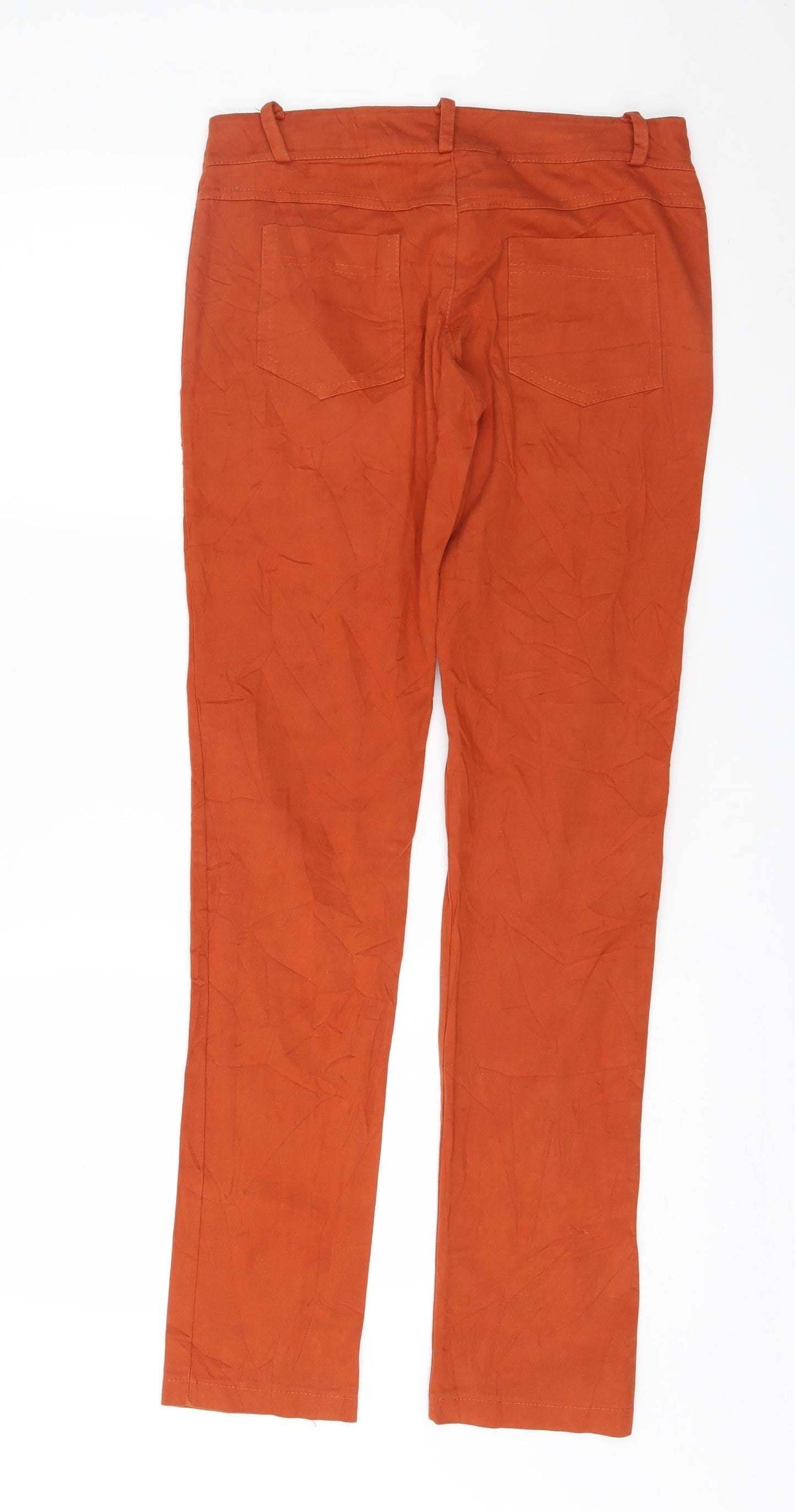 Womens UK Size S Preworn Regular Fit Jegging Orange Jeans