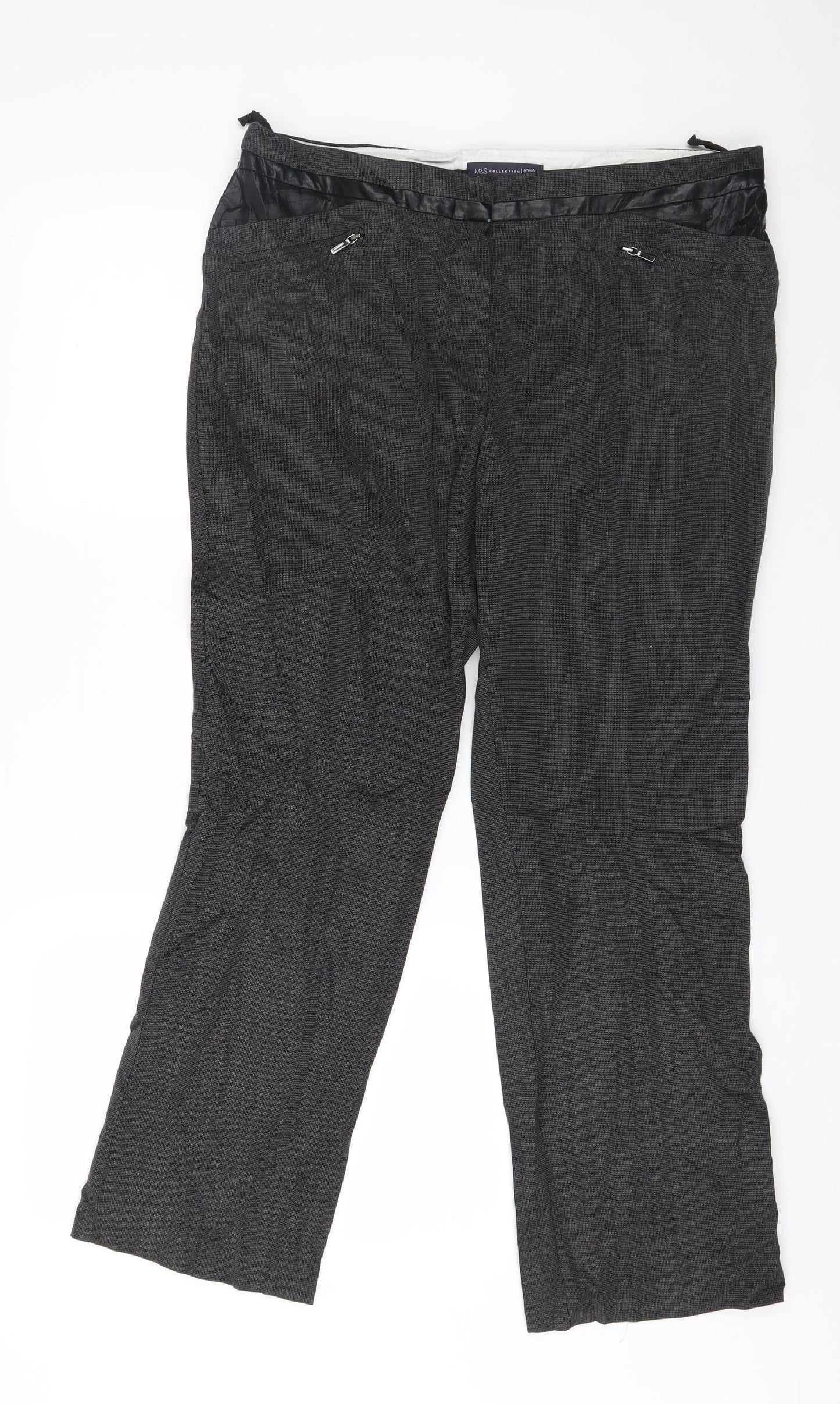 Womens UK Size 14 Marks and Spencer Regular Fit Rain Trousers Grey Trousers