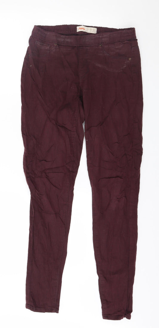 Denim & Co. Womens Purple  Denim Jegging Jeans Size 10 L29 in