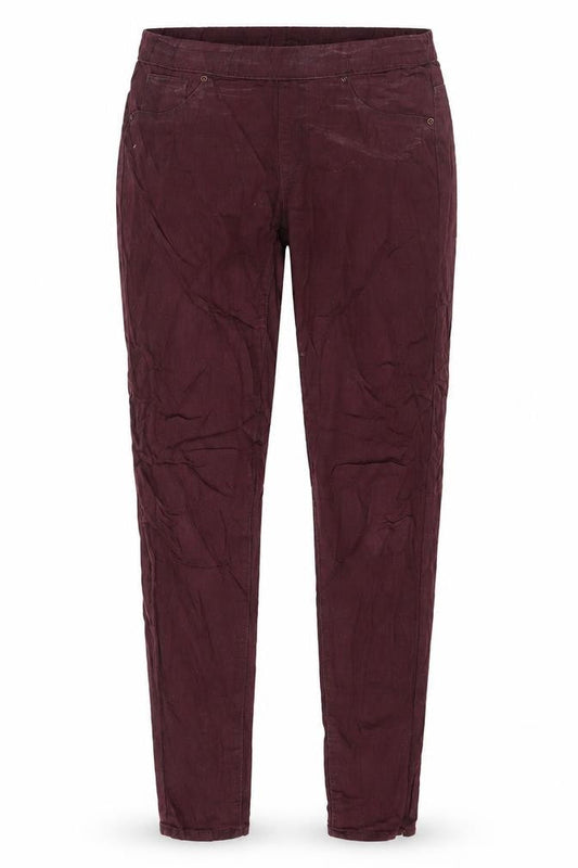 Front view of Denim & Co. women’s purple denim jegging jeans, size UK 10, 29-inch leg