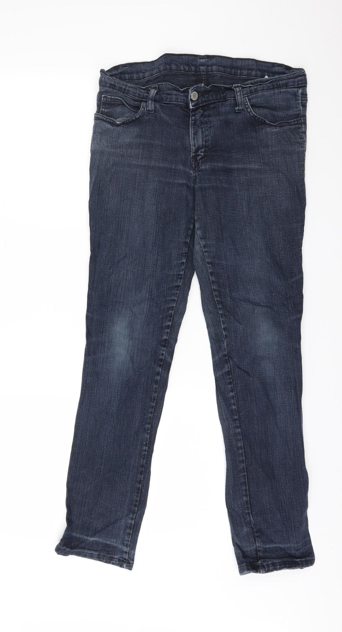 Womens UK Size 32 in Preworn Regular Fit Straight Blue Jeans