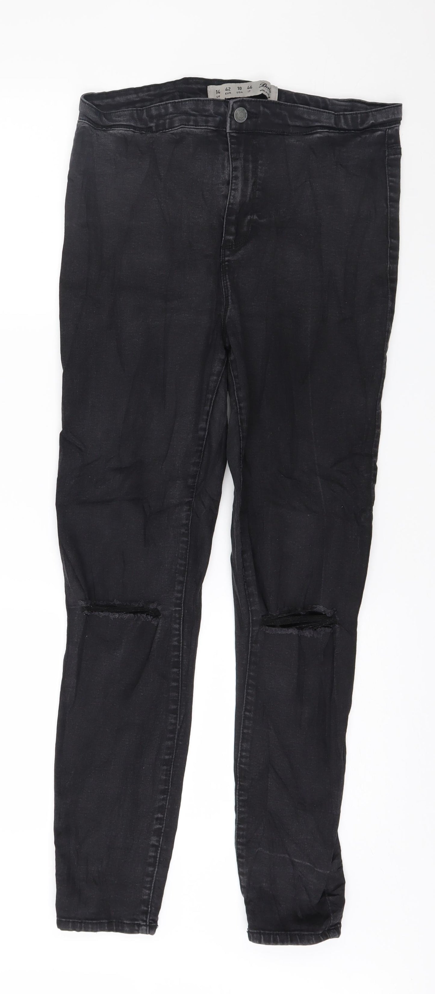 Denim & Co. Womens Black  Denim Skinny Jeans Size 14 L28 in