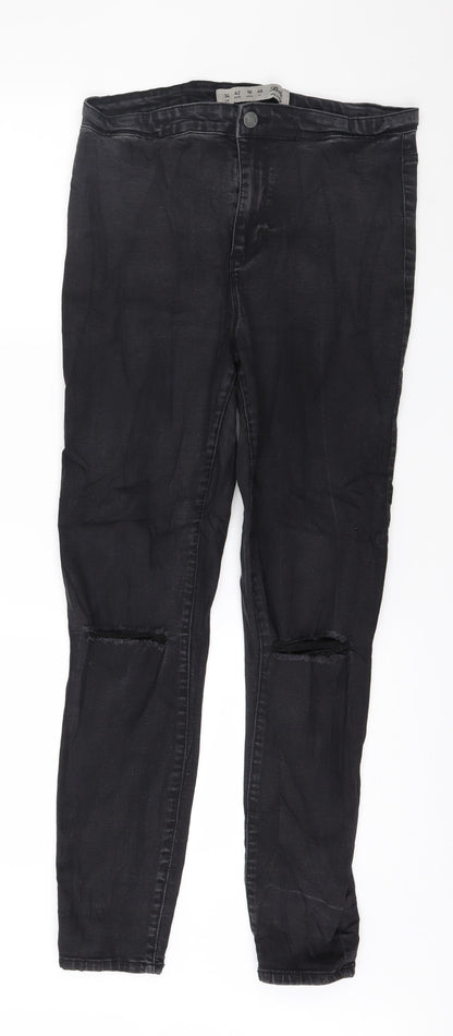 Denim & Co. Womens Black  Denim Skinny Jeans Size 14 L28 in