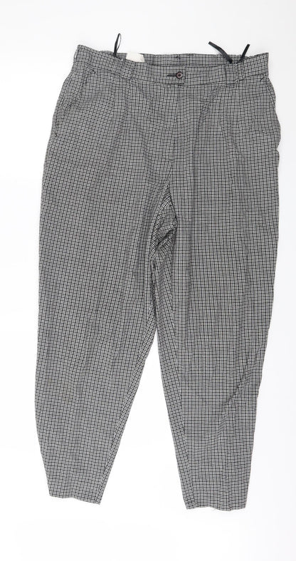 Roma Womens Black Check  Trousers  Size 36 in L28 in