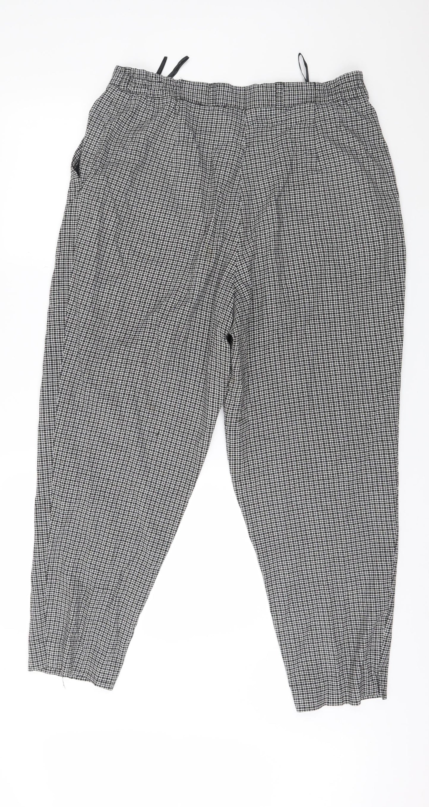 Roma Womens Black Check  Trousers  Size 36 in L28 in