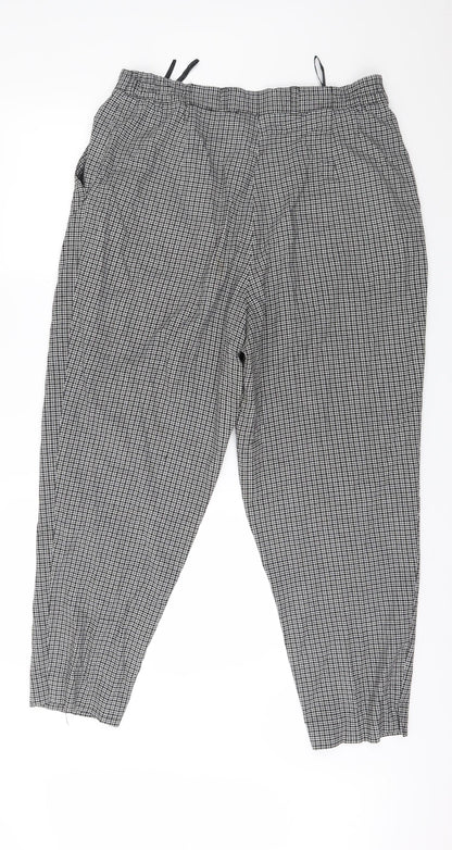 Roma Womens Black Check  Trousers  Size 36 in L28 in