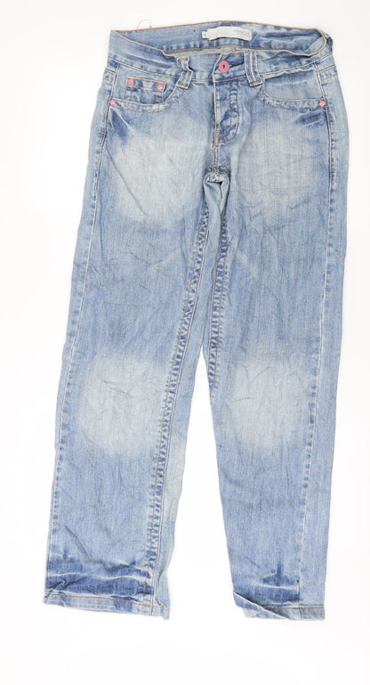 NOW ON Womens Blue  Denim Straight Jeans Size 10 L30 in