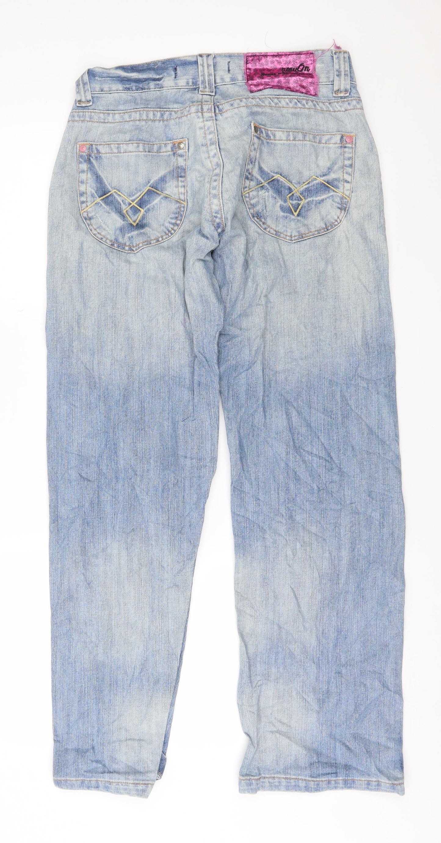 NOW ON Womens Blue  Denim Straight Jeans Size 10 L30 in
