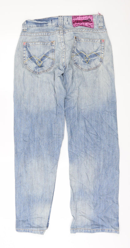 NOW ON Womens Blue  Denim Straight Jeans Size 10 L30 in