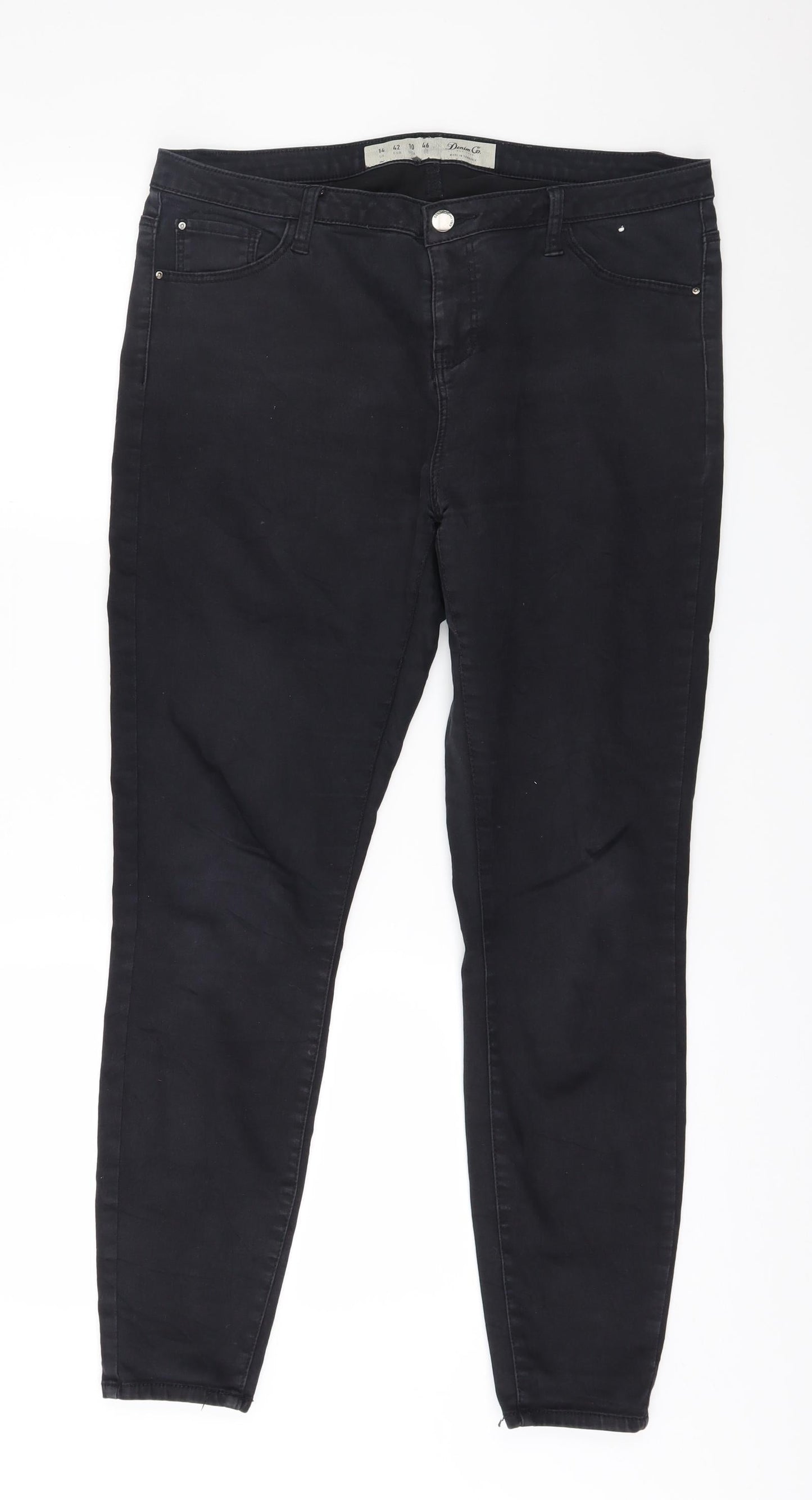 Denim & Co. Womens Grey  Denim Skinny Jeans Size 14 L28 in