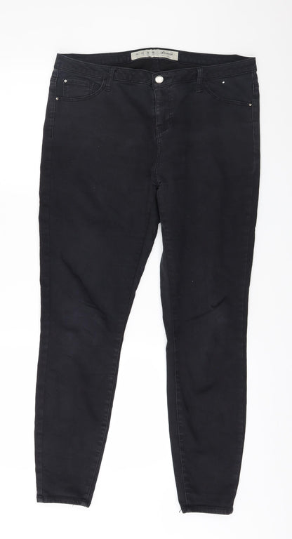 Denim & Co. Womens Grey  Denim Skinny Jeans Size 14 L28 in