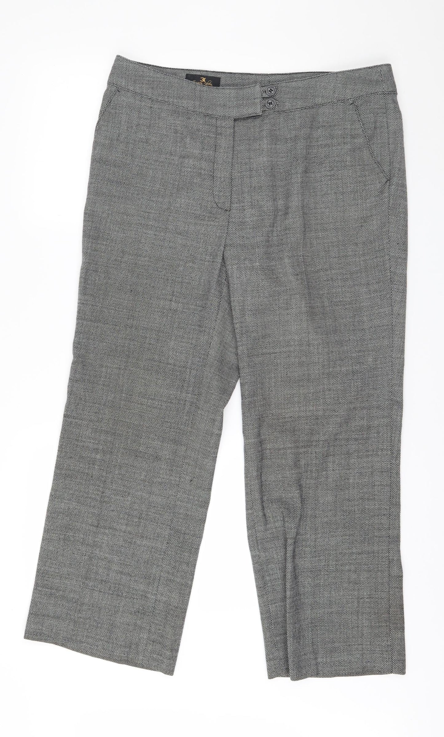 Eugen Klein Womens Grey Polka Dot  Trousers  Size 16 L27 in
