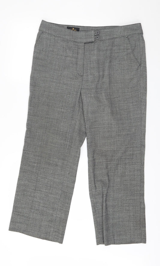 Eugen Klein Womens Grey Polka Dot  Trousers  Size 16 L27 in