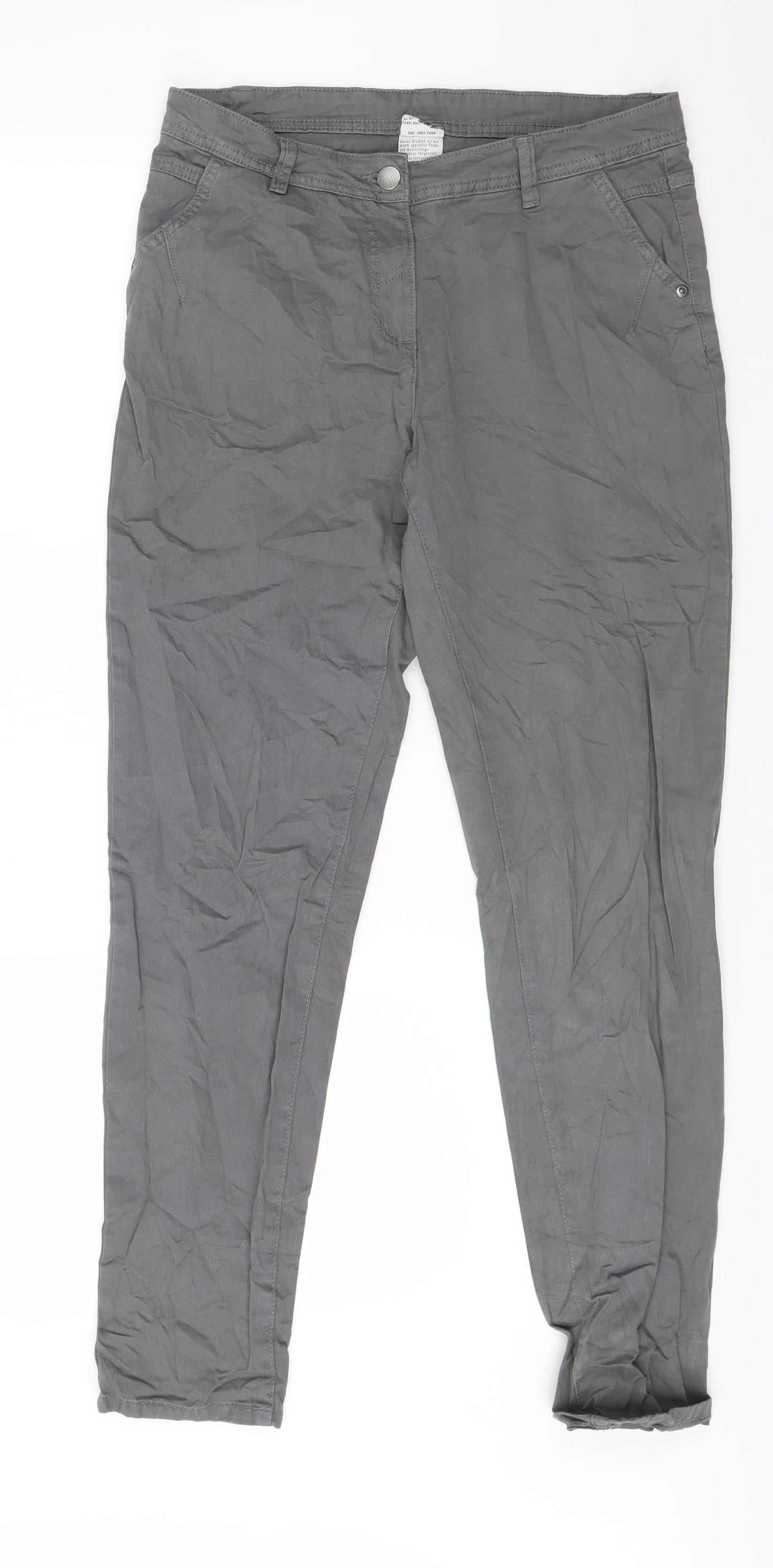 Womens UK Size 30 in Up Fashion Regular Fit  Grey Trousers