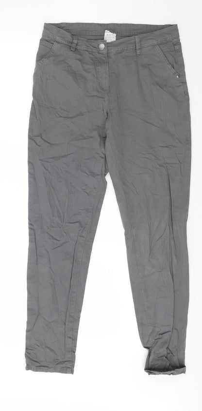 Womens UK Size 30 in Up Fashion Regular Fit  Grey Trousers