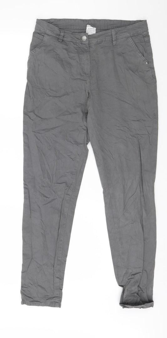 Womens UK Size 30 in Up Fashion Regular Fit  Grey Trousers