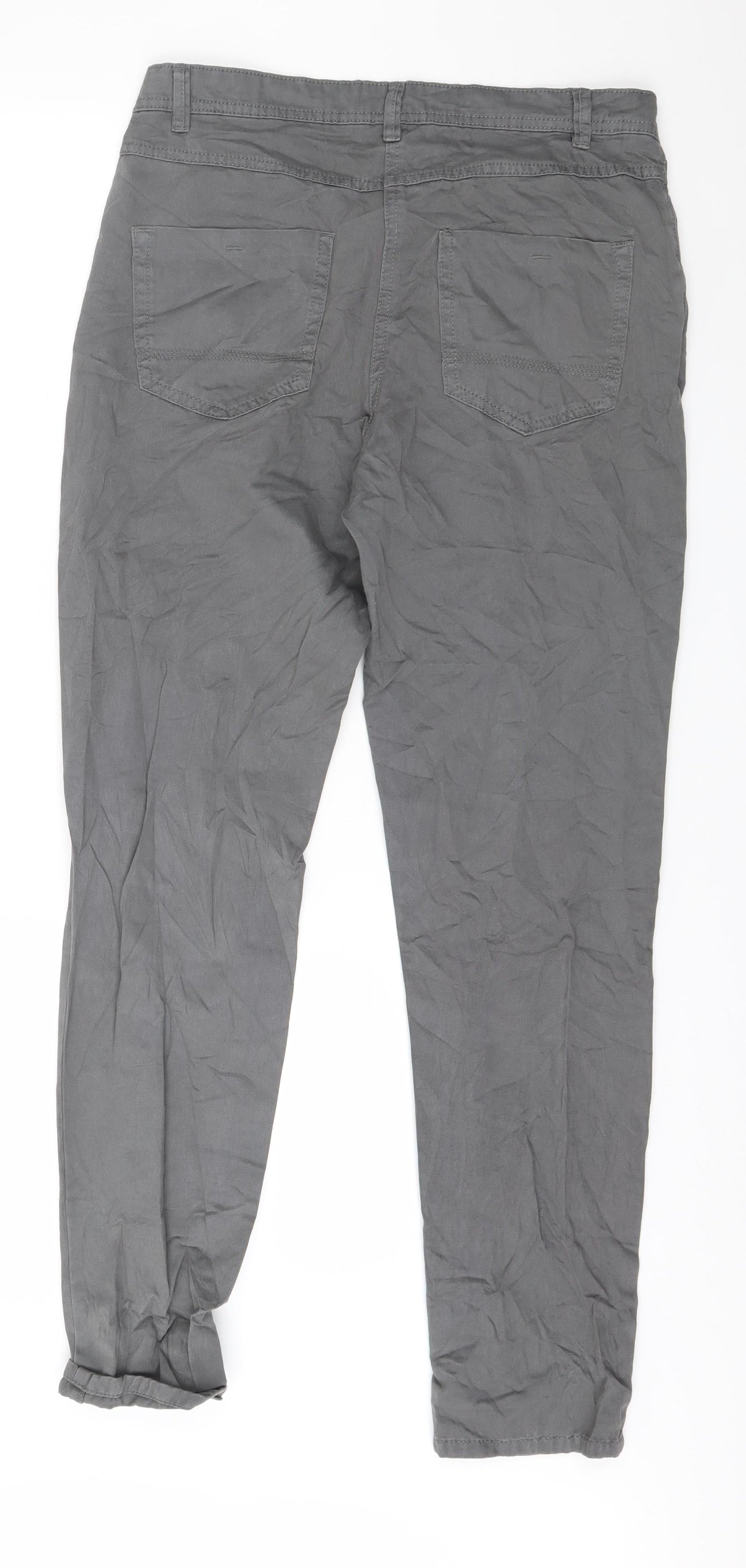 Womens UK Size 30 in Up Fashion Regular Fit  Grey Trousers