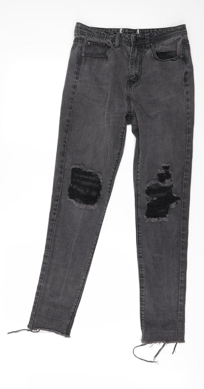 Womens UK Size 30 in Preworn Regular Fit Straight Grey Jeans