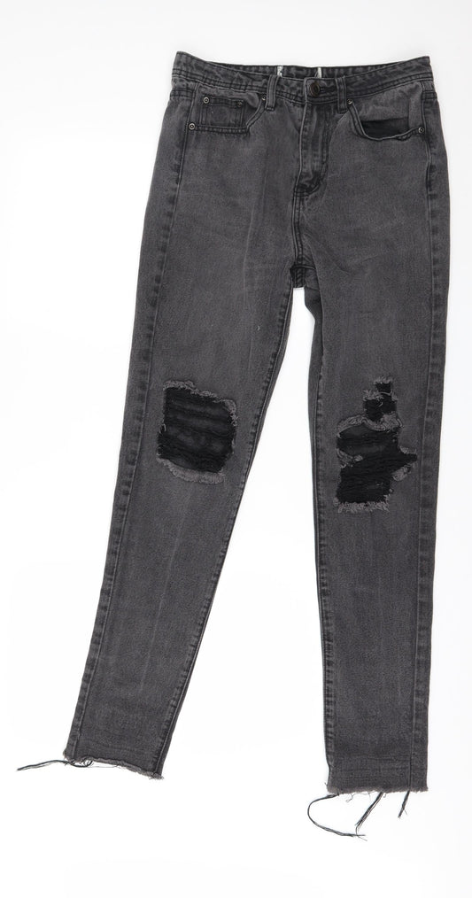 Womens UK Size 30 in Preworn Regular Fit Straight Grey Jeans