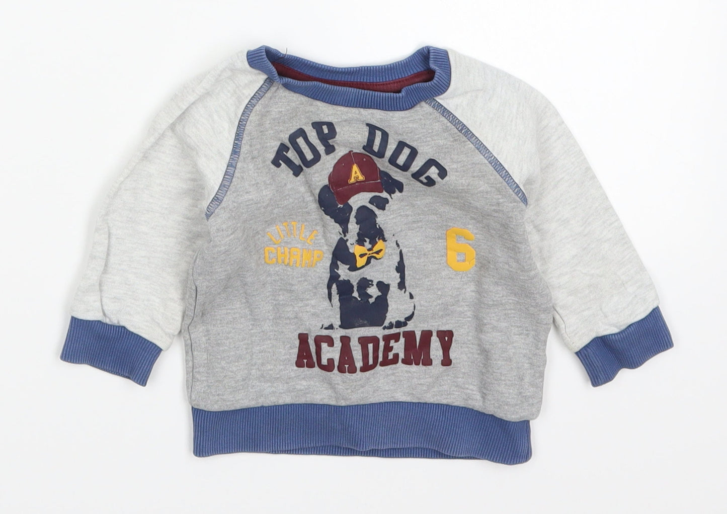 F&F Boys Grey   Basic T-Shirt Size 6-9 Months  - Top Dog Academy