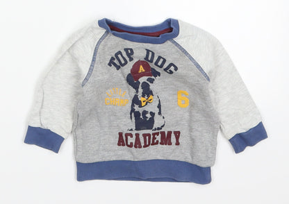 F&F Boys Grey   Basic T-Shirt Size 6-9 Months  - Top Dog Academy