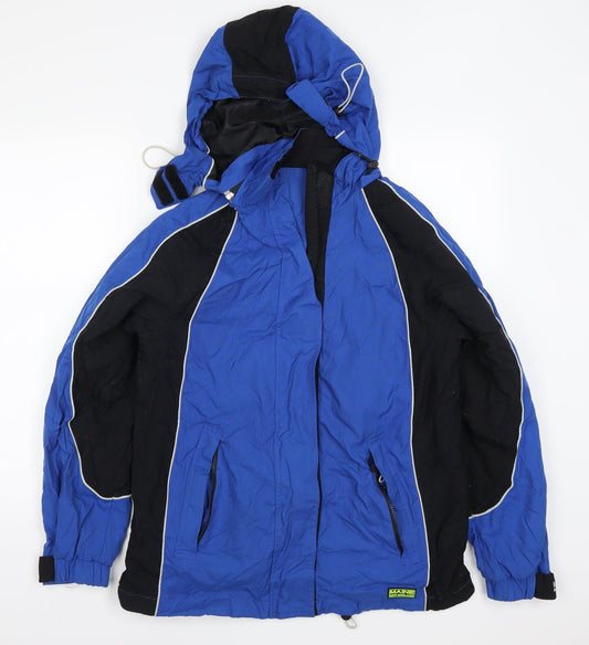 Maine Womens Blue Striped  Jacket Coat Size 12