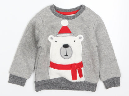 Primark Baby Grey   Basic T-Shirt Size 18-24 Months  - Polar Bear
