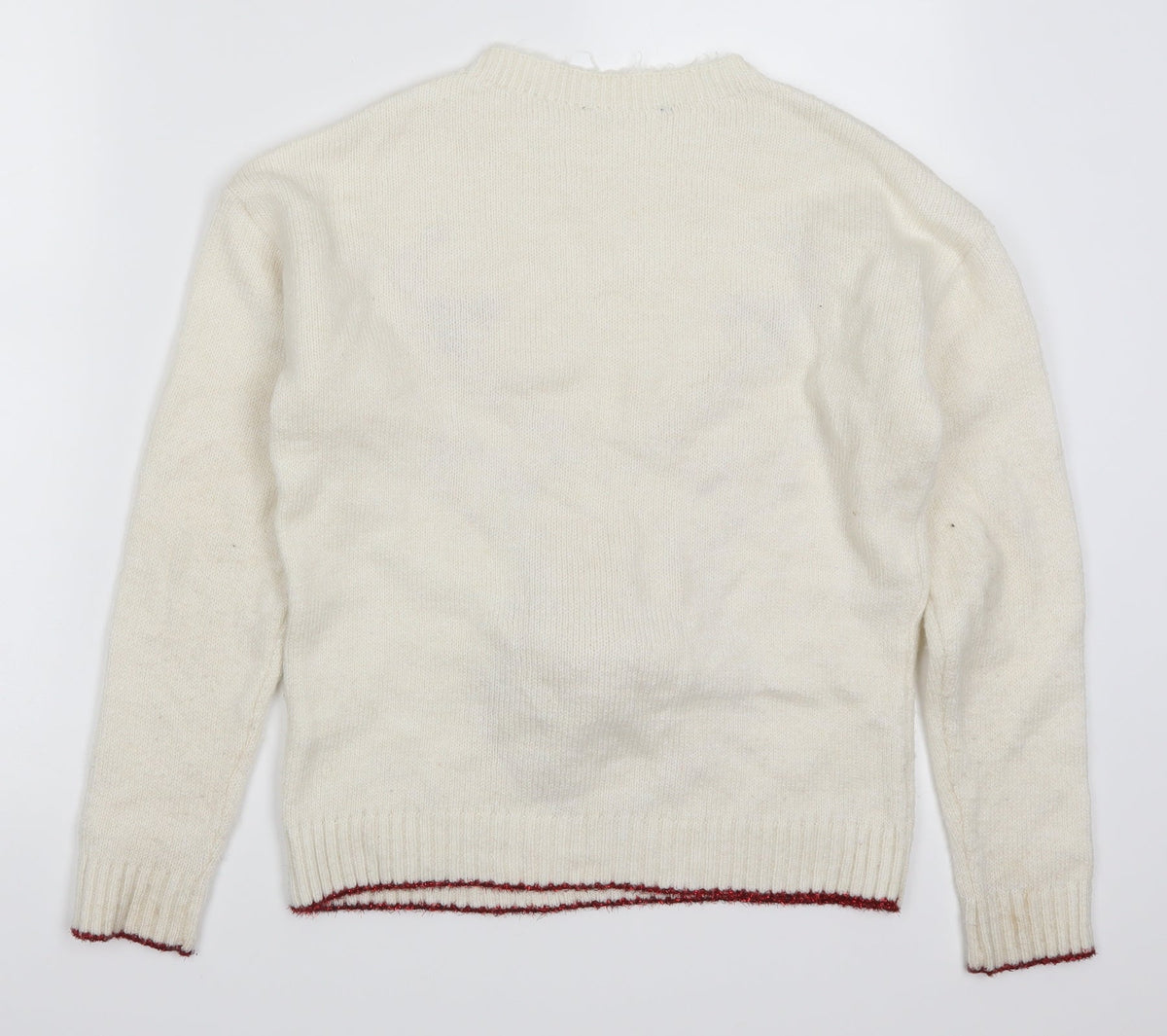 Primark Womens White   Pullover Jumper Size 6  - Rudolph