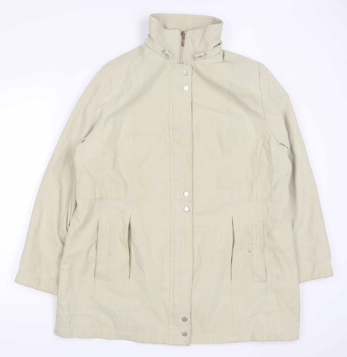 Womens UK Size L Preworn Beige Pea Coat