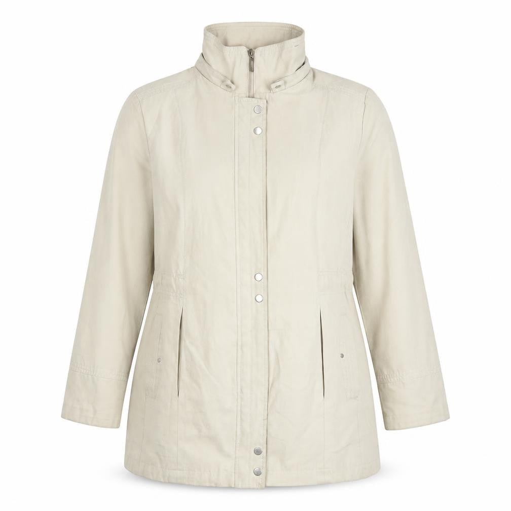 Womens UK Size L Preworn Beige Pea Coat