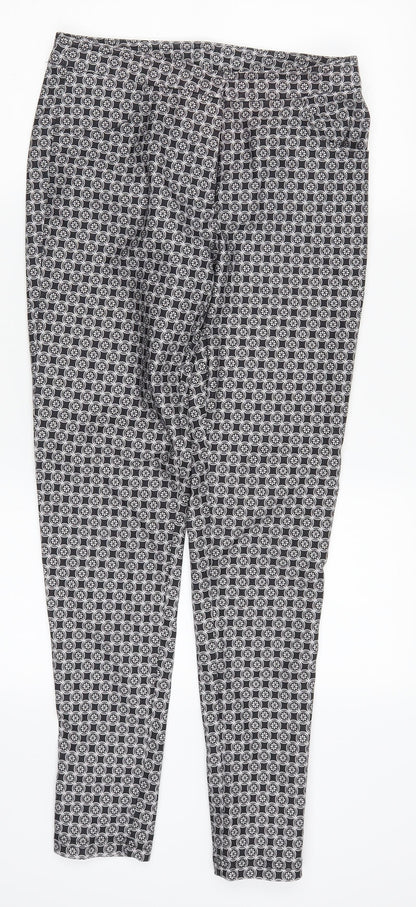 New Look Womens Grey Geometric  Trousers  Size 8 L28 in