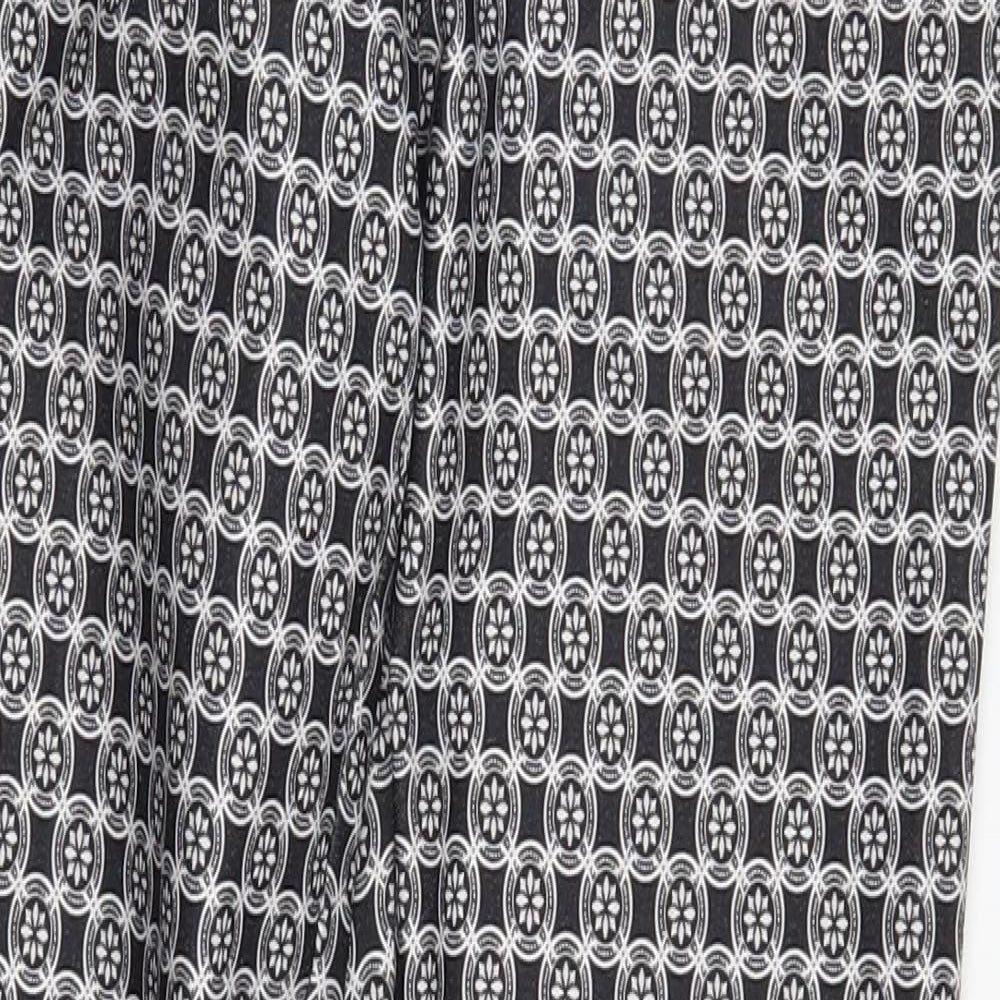 New Look Womens Grey Geometric  Trousers  Size 8 L28 in