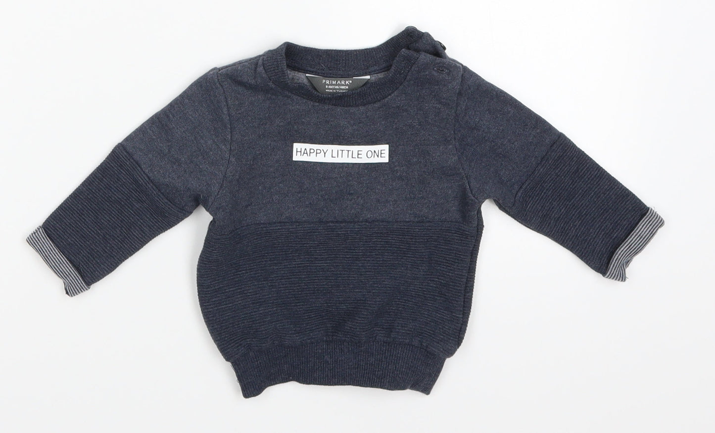 Primark Boys Blue   Basic T-Shirt Size 3-6 Months  - Happy Little One