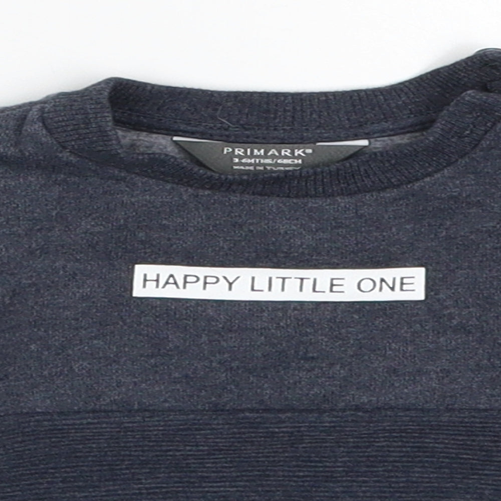 Primark Boys Blue   Basic T-Shirt Size 3-6 Months  - Happy Little One