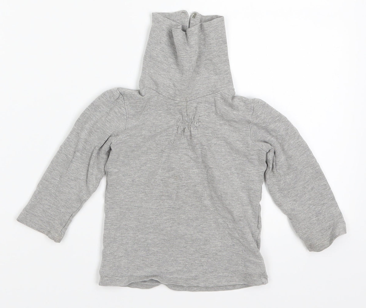 Additional front view of Preworn girls’ grey basic t-shirt, size 2, years