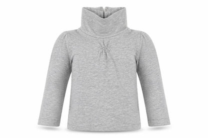 Front view of Preworn girls’ grey basic t-shirt, size 2, years